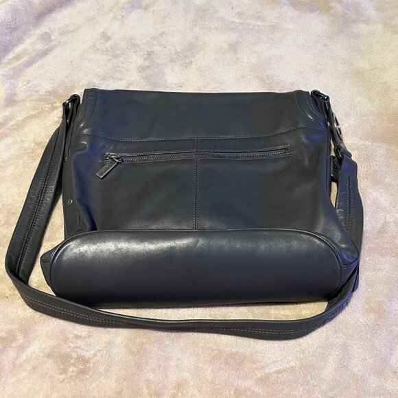 Hobo International Gray Leather Fold Over with dust bag - Picture 9 of 16